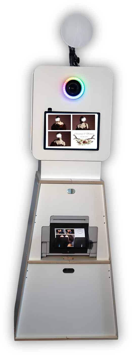 BILLI BOX Fotobox mit Touchscreen, Ringlicht und Sofortdrucker